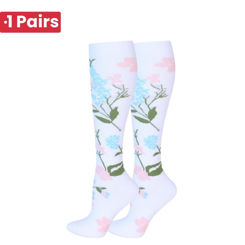 1 Pair Cute Cat Compression Socks Knee High 20-30 Mmhg Fit Medical Edema Diabetes Varicose Veins Running Sports Socks