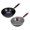 Iron Wok Suitable for All Stoves Pot Cookware Cooking Round Bottom with Wooden Handle Non Coated Rustproof Kitchen Nonstick