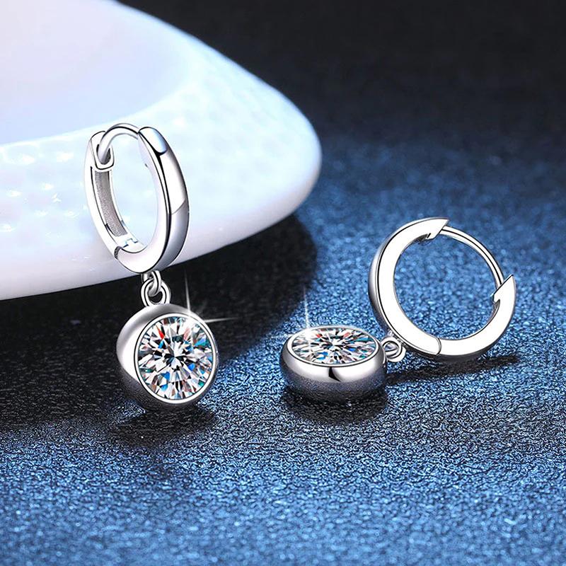 Huitan Contracted Design Drop Earrings Lady Engagement Jewelry with Shiny Round Zirconia Graceful Women Color Acces