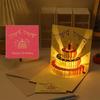 Ажурная резка 3D торт поздравительная открытка на день рождения складная с конвертом всплывающая поздравительная открытка смешные уникальные открытки с тортом на день рождения