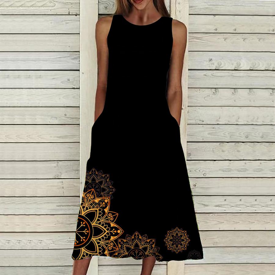 Летнее модное сексуальное платье без рукавов, мягкое повседневное платье с 3D принтом подсолнечника, платье на бретельках без рукавов, летнее платье на подтяжках