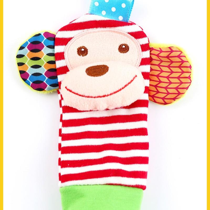 Детский костюм-носок на запястье Игрушки для раннего развития Детские игрушки Спутник просвещения для роста младенцев Погремушка на запястье с изображением животных из мультфильмов