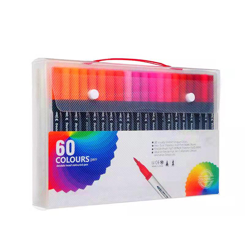 Детские двухсторонние мягкие акварельные ручки - Смываемые, кисти на водной основе