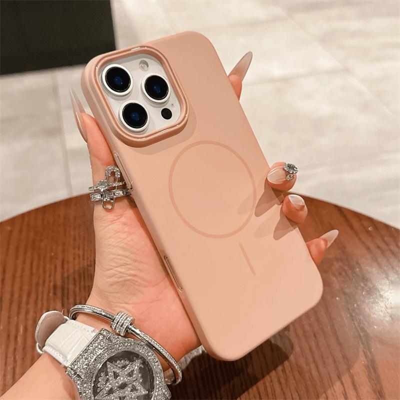 Ультратонкий простой чехол для беспроводной зарядки Magsafe с магнитным покрытием для iPhone 16 15 14 Plus 13 12 Pro Max 11, матовый твердый чехол