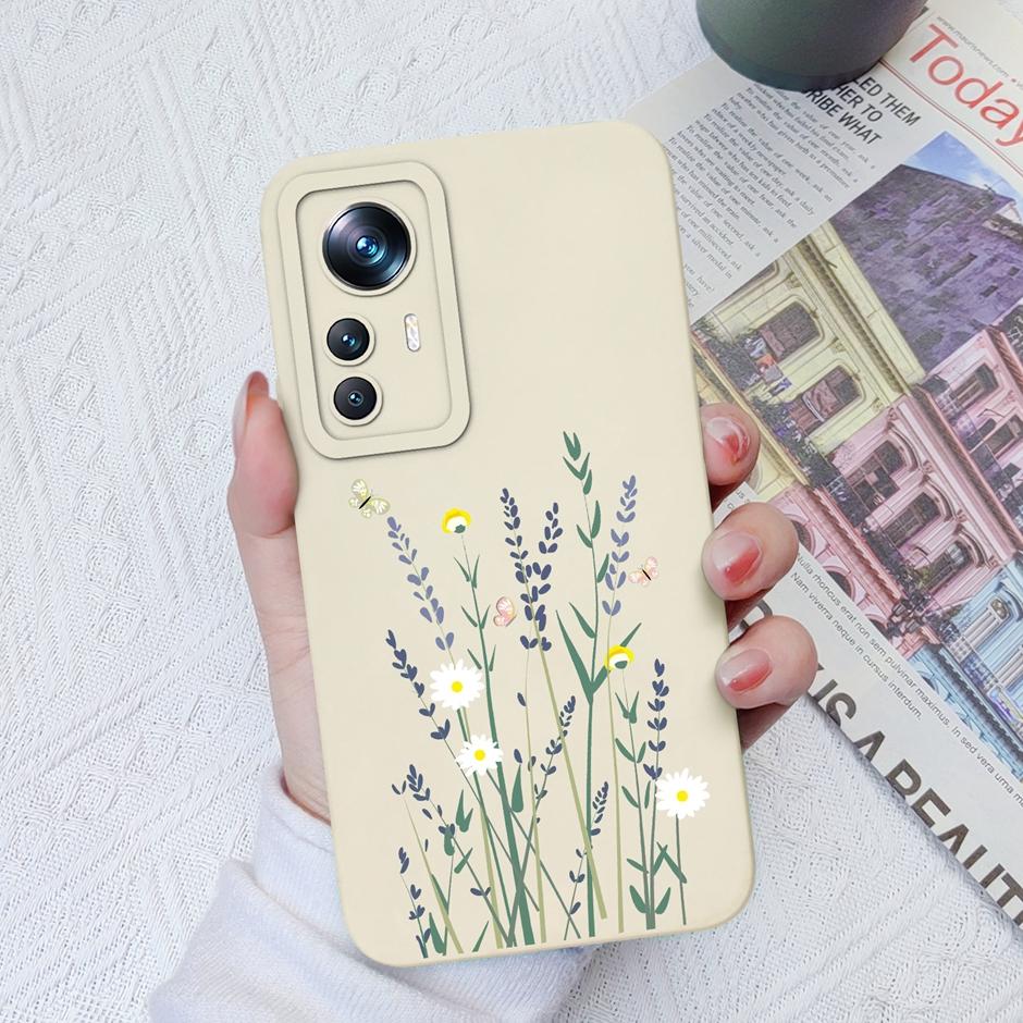 For Xiaomi 12T Case Hot New Design Cute Cat Butterfly Cartoons Matte Liquid Silicone Shell For Xiaomi 12T Pro Ultrathin Fundas