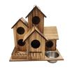 Rustic Style Wooden Bird House Feeder Weather Resistant Hanging Birdhouse  Outdoor Use