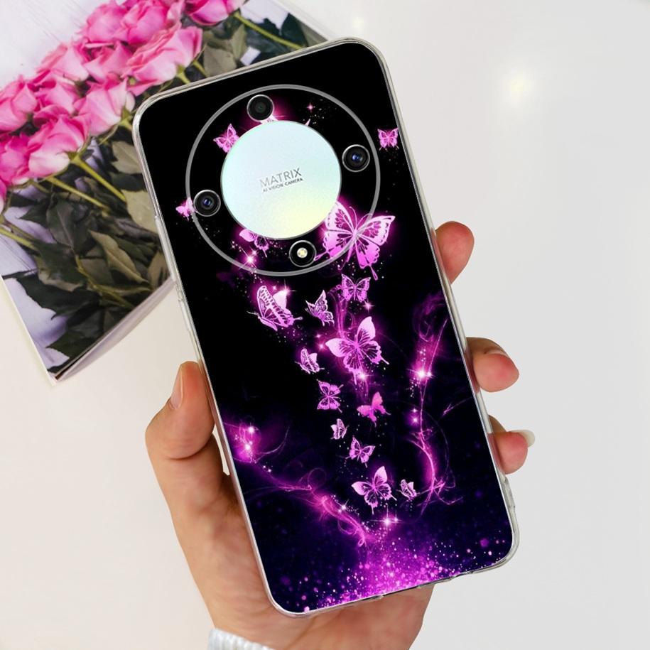 Чехол для Honor X9b 5G 2023 Модный Цветочный Прозрачный Силиконовый Мягкий Задний Чехол Для Honor X9a RMO-NX1 Funda HonorX9 X 9 X 9B X 9A Coque