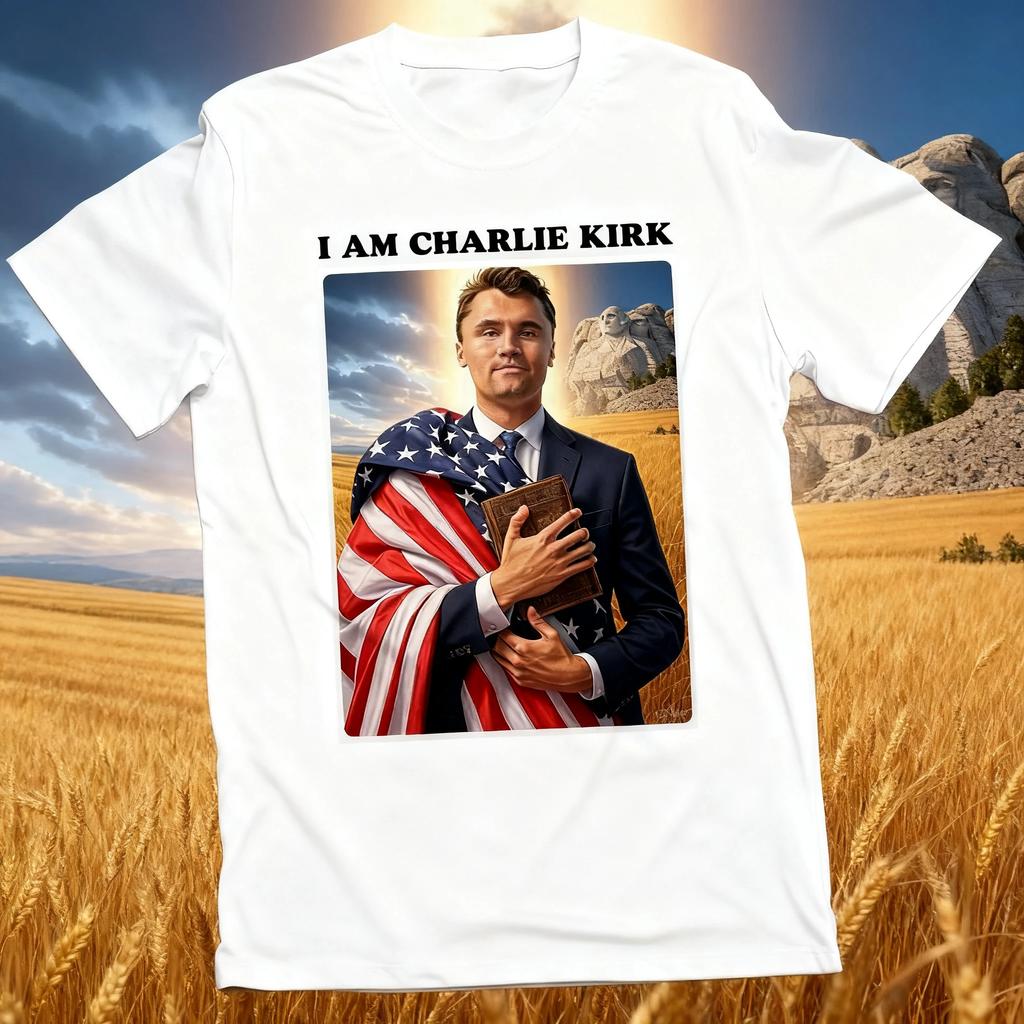 Charlie Kirk Tshirt I Am Charlie Kirk A Patriotic American Christian Jesus Pure Cotton Tshirt Mens American Mens Clothing