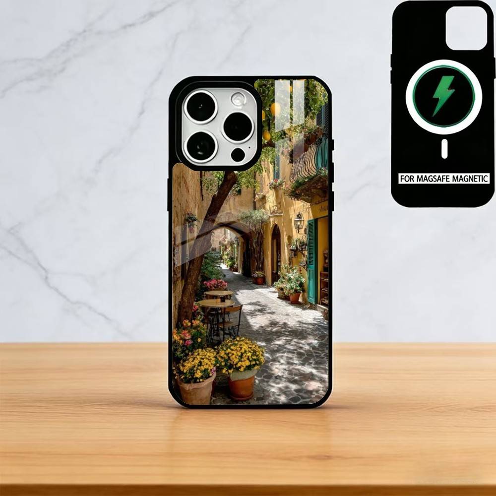 European Amalfi Coast Lemon Phone Case For iPhone17,16,15,14,13,12,11 Plus,Pro Magnetic For Magsafe Wireless Charging