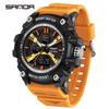 SANDA Youth Waterproof Sports Watch - Cool Trendy Multi-functional Dual Display in Black Technology Design