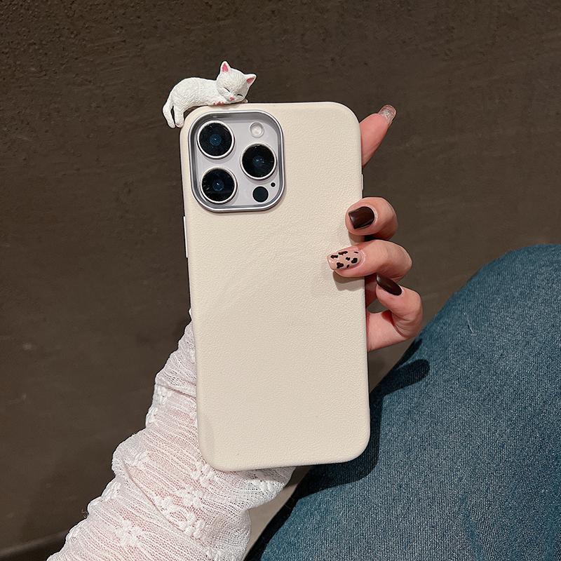 Милый 3D Чехол для телефона из силикона с рисунком кота и личи для iPhone 15 16 11 12 13 14 Pro Max X XS XR 7 8 16 Plus Металлическая крышка с фоторамкой