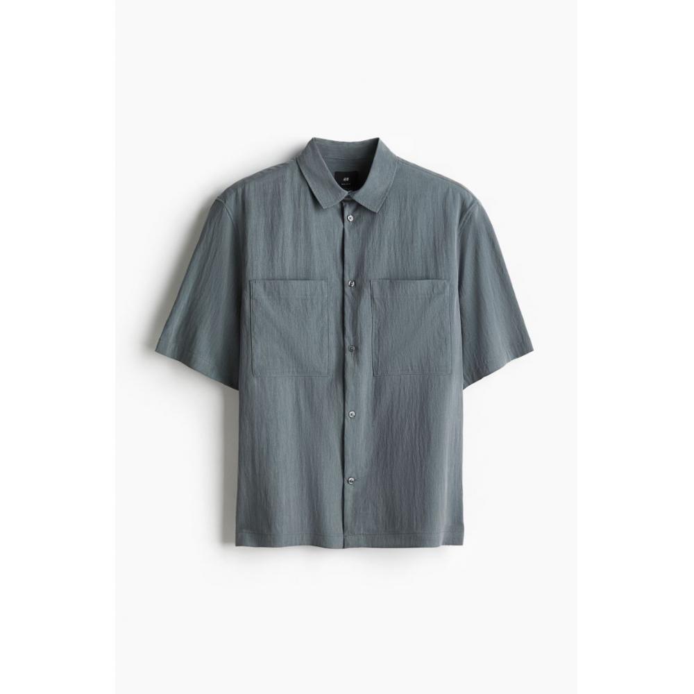 Рубашка HM Utility Regular Fit, темно-серая