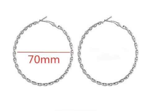Brief Big Twist Round Circle Hoop Earrings for Women Punk Statement Earring Party Golden Silver Exaggerate Jewelry