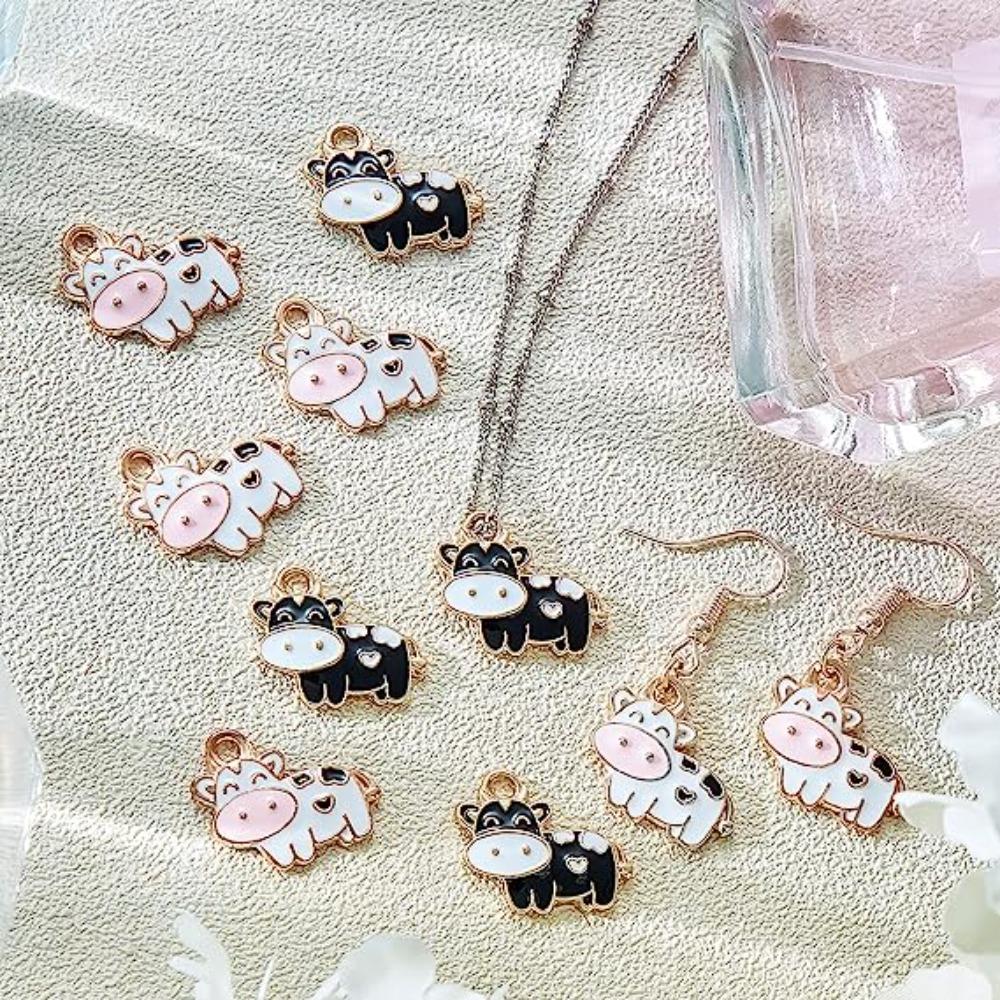 60 Pieces 60 Pieces Animal Alloy Enamel Pendants DIY Cow Charms Earring