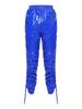 Waterproof Vinyl Long Sleeve Crop Top and Elastic Waist Capri Pants Set with Back Zipper Side Drawstrings for Women Fitness Workout