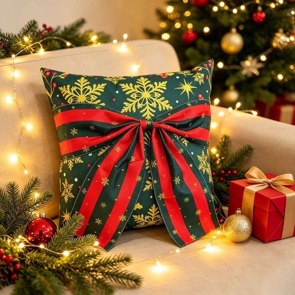 Snowflake Christmas Pillow Cover Exquisite Snowman Pillow Cover Throw Cushion Case Bedroom