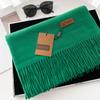 Cashmere Hand Feel Autumn And Winter Solid Color Scarf Women'S Thick Tassel Simple And Versatile Soft And Warm Imitation Cashmere Shawl