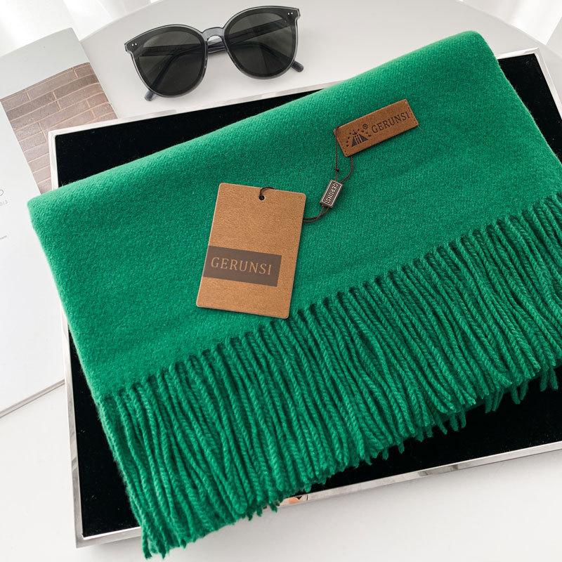 Cashmere Hand Feel Autumn And Winter Solid Color Scarf Women'S Thick Tassel Simple And Versatile Soft And Warm Imitation Cashmere Shawl