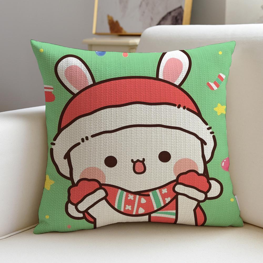 Playful YYier BubuS Cushion Cover Breathable and skinfriendly linen pillowcase square removable and washable cushion