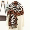 New Leopard Print Women's Scarf Fashion Classic Cashmere Fringed Thickened Warm Shawl Versatile Warm Scarf