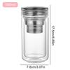 Glass Tea Cups Transparent Tea Infuser Cup Leak Proof Heat Resistant Mug with Large Capacity for Camping Home Car Serving Friend