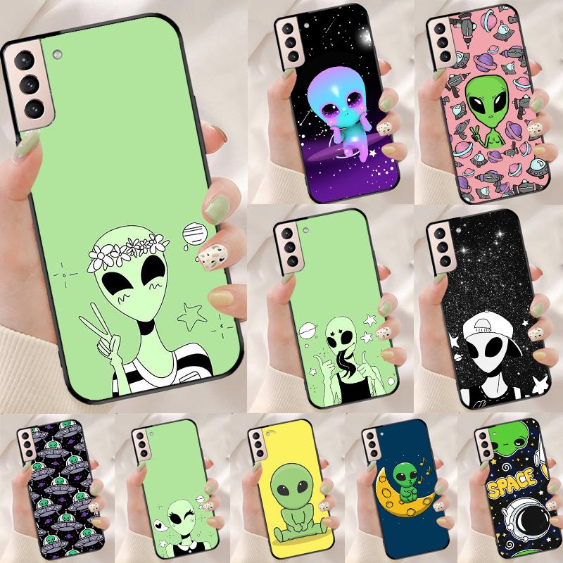 Эстетичный Милый Мультяшный Инопланетянин Funda Чехол Для Samsung Galaxy S25 Ultra S9 S10 S20 S21 FE S22 S23 Plus S24 Ultra Чехол Для Телефона