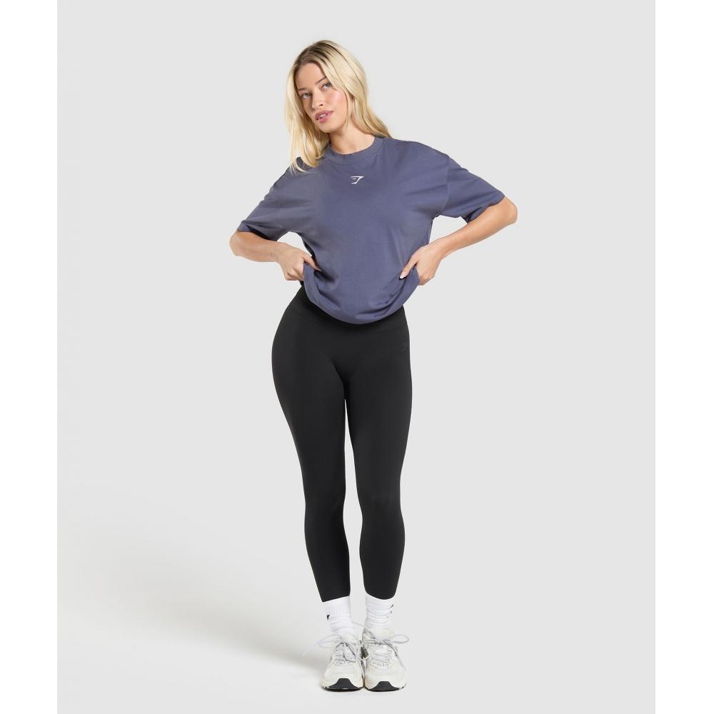 Gymshark Trace Graphic Oversized T shirT weighTed Purple B4b3p Pb7p