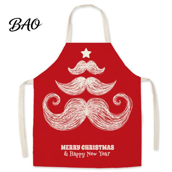 Adult Adjustable Holiday Apron Christmas Apron, Santa Claus/Elk/Gingerbread Man/Snowman Print Cooking Bib, Waterproof Oil Proof Grill Non-woven