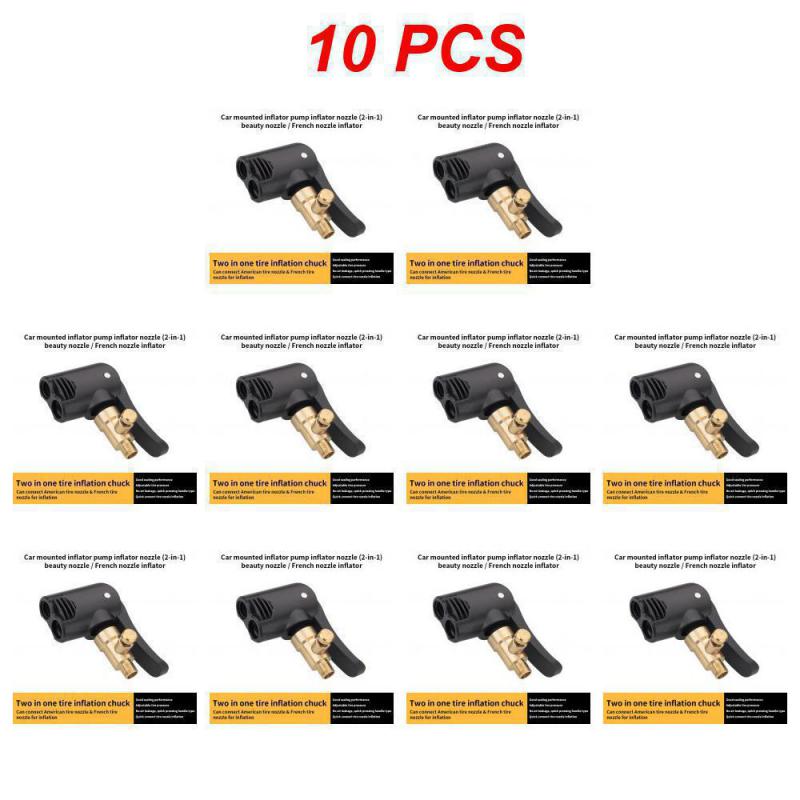 New Car Tire Air Chuck Inflator Pump Valve Connector Clip-on Adapter Car Tyre Wheel Valve Brass Portable Inflatable Pump