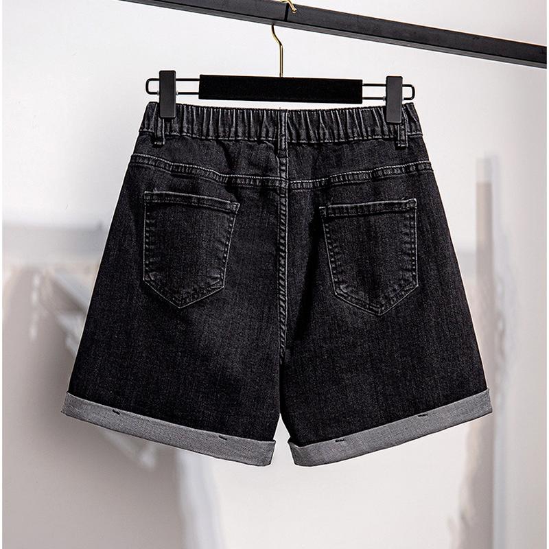 Женские повседневные шорты больших размеров, летние женские тонкие свободные повседневные джинсовые повседневные шорты с высокой талией
