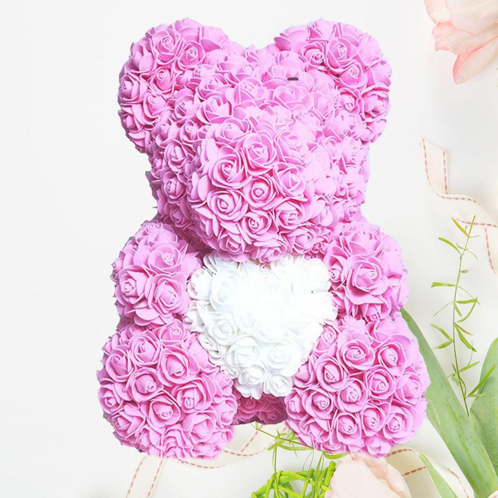 Rose Preserved Flower Bear Wedding Dress Gift Box for Valentine's, Birthdays, Proposals, and Creative Gifts for Girlfriend