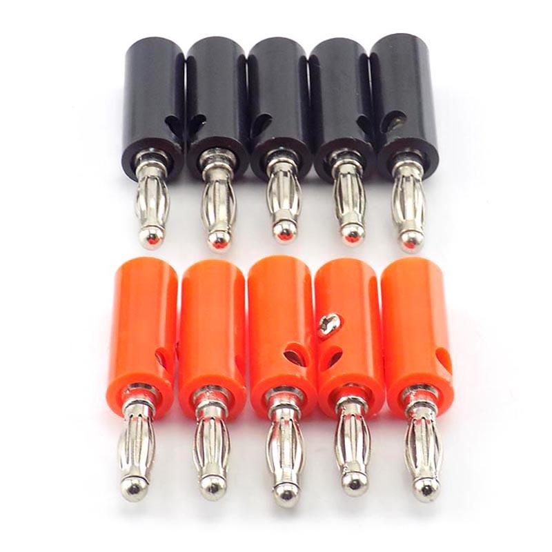 10Pcs Red Black 4mm Banana Plug Socket Connector Gold Plated / Nickel Plated 4mm Banana Male Female Binding Post Speaker Cable