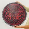 Fenrir Red Wolf Viking Shield: Battleworn Wooden Shield, 24 Inch