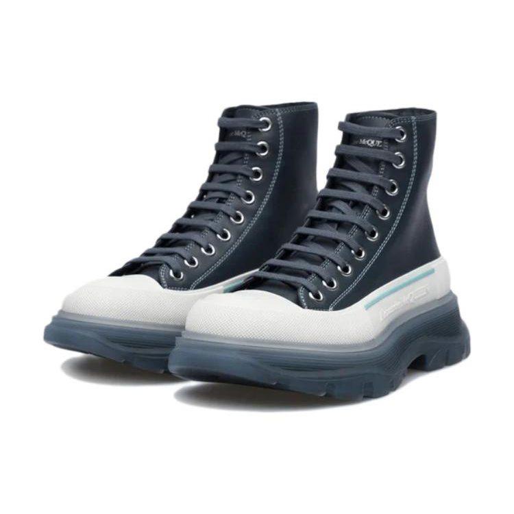 Alexander Mcqueen Ботинки Tread Slick Navy White Женские 702041WHZ6D1137