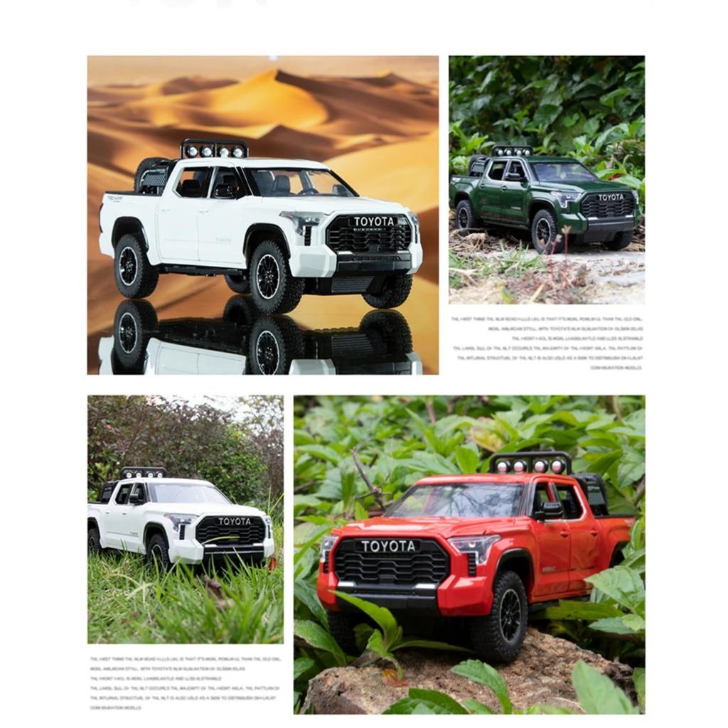 1/24 Toyota Tundra Сплав Пикап Модель Машины Литой и Игрушечный Металлический Внедорожник Модель Машины Звук и Свет Коллекция Детская Игрушка Подарок