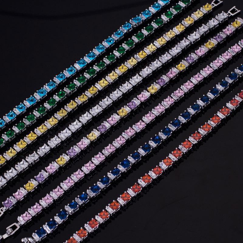 South Korea Aaa Zircon Bracelet Simple Girl Accessories Electroplated Real White Gold Color Retention Lasting