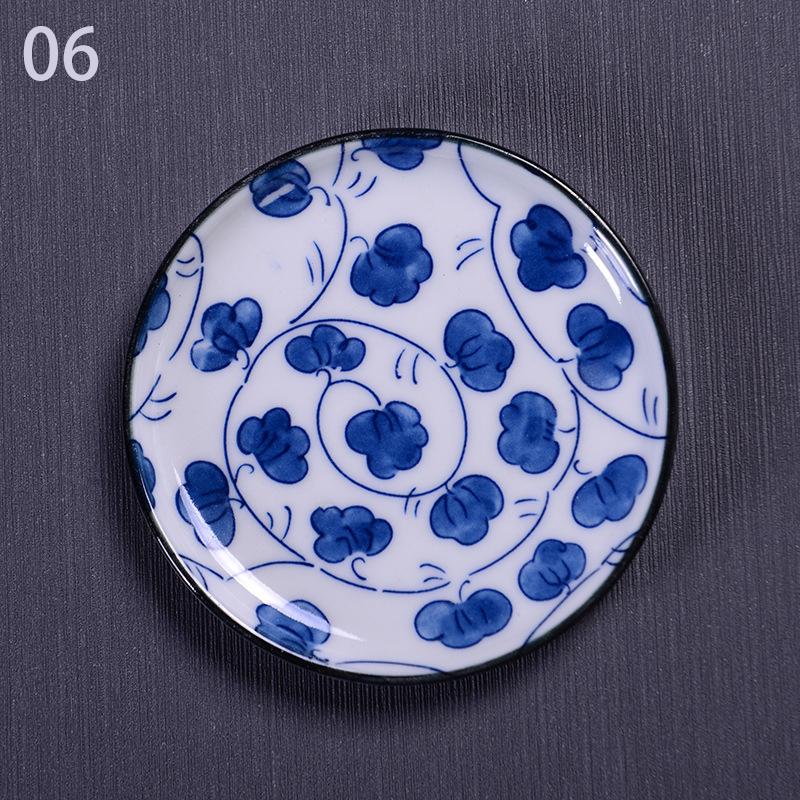 1 шт. Сине-белая керамическая подставка для чайной чашки, фарфоровая подкладка для чайной чашки, подставка в китайском стиле, изоляционная подставка, поднос
