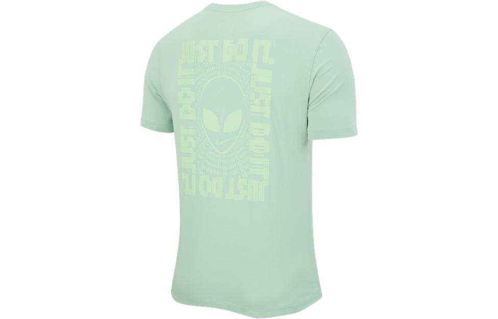 Nike T Shirts Men's Green Crew Neck Moderate Straight Fit DH0020-321
