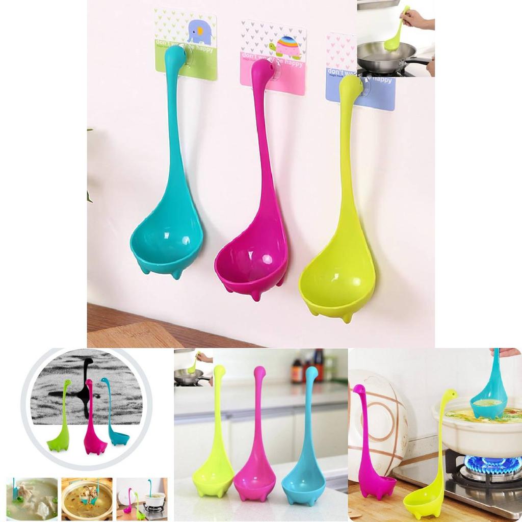 Уникальный дизайн Лох-несского чудовища Пластиковый набор суповых ложек с длинной ручкой для взрослых