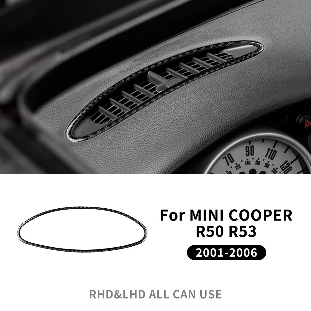 Для Mini Cooper R50 R53 2001-2006 Рамка центрального воздуховода на приборной панели Накладка из настоящей 3D мягкой углеродной fibras Декор интерьера