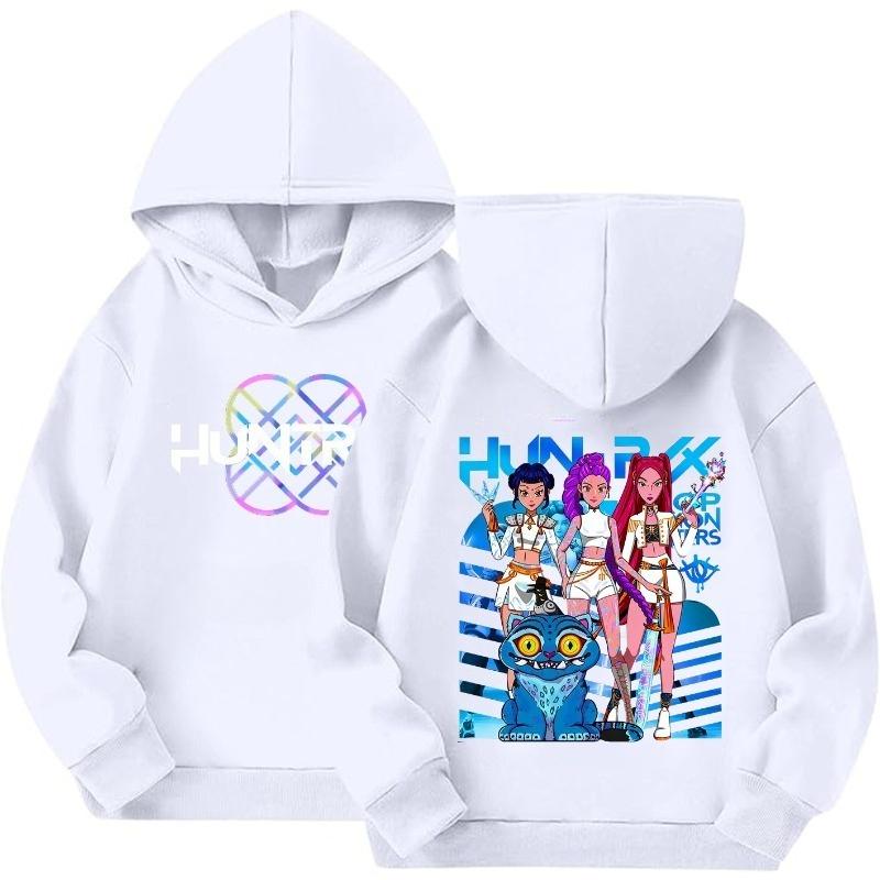 Girls Top Kpop Hunters Witch Hunt Pattern Children's Girls Hooded Hoodie