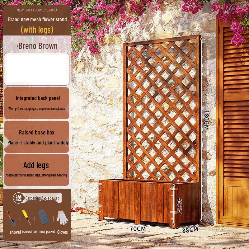 Lion Search Anti-Corrosion Wood Garden Trellis Planter Box