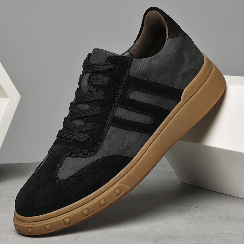 Модная мужская повседневная обувь из замшевой кожи, универсальные кроссовки для отдыха, модные кроссовки для вождения и ходьбы, мужские кеды для скейтборда на открытом воздухе