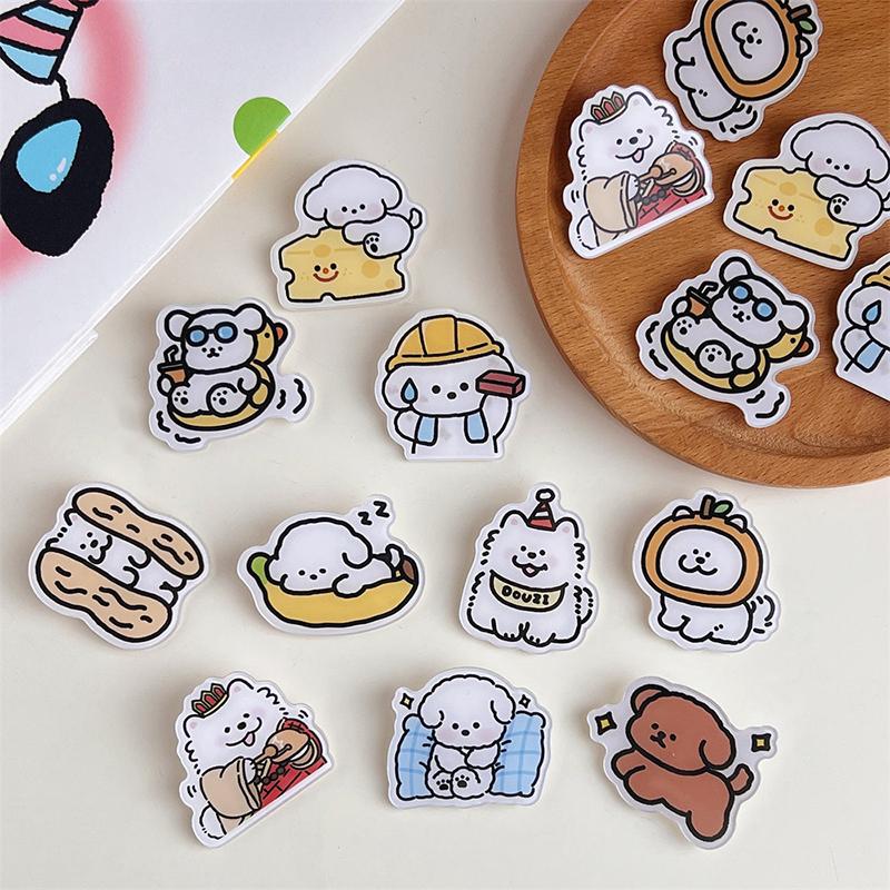 Cartoon Animal Brooch Acrylic High-Quality Versatile Fashionable Pin Clothes Collar Lapel Pin Backpacks Metal Badges Jewelry