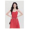 Девочки летнее красивое красивое красное клетчатое платье на бретелях повседневная атмосфера приморский киношный наряд длинное платье