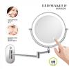 8 Inch Makeup Mirror Chrome 3x/5x/7x/10x Magnifying Double Side USB Charging Bathroom 3 Color Light Smart Cosmetic Mirrors