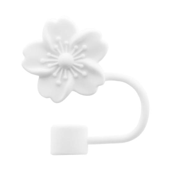 Силиконовая соломенная крышка, 10 мм, с цветочным узором, соломенные топперы, персиковый, безопасный, удобный для переноски