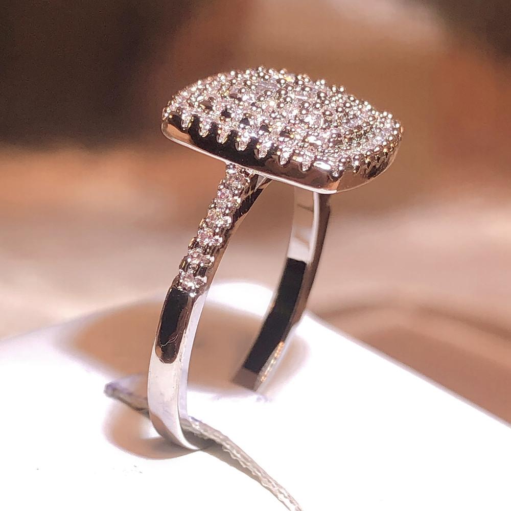 Кольцо с белым цирконом Big Bling Sparkling Geometry, обручальное кольцо для невесты, украшения для юбилейной вечеринки, подарок ко Дню святого Валентина, женские украшения, подарок на Хэллоуин