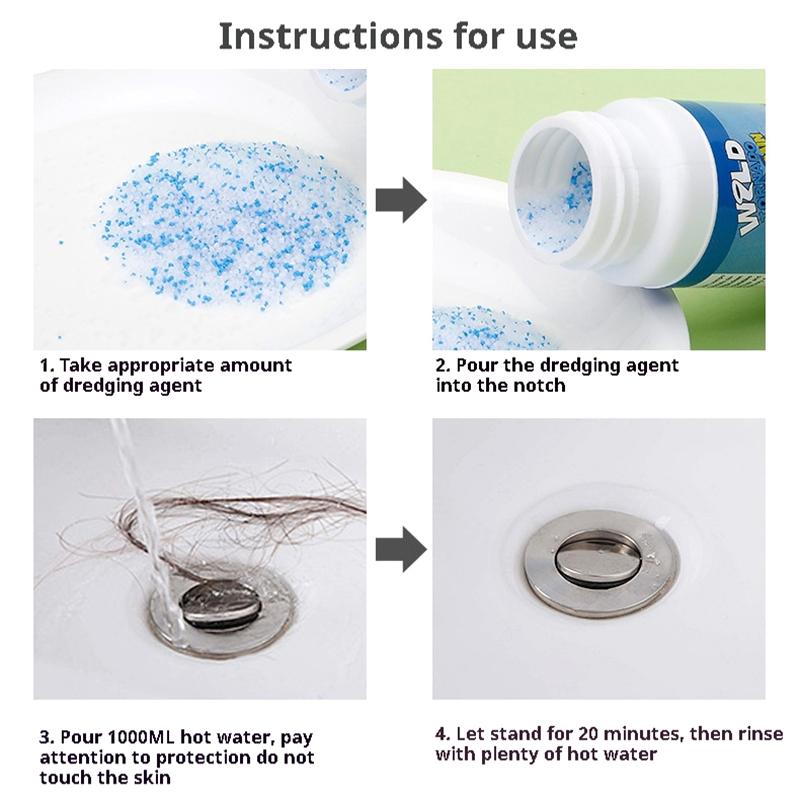 Powerful Dredge Clog Remover Drain Pipe Basin Cleaner Toilet Kitchen Pipe Deodorization Dredging Agent Sink Pipe Dredge Powder