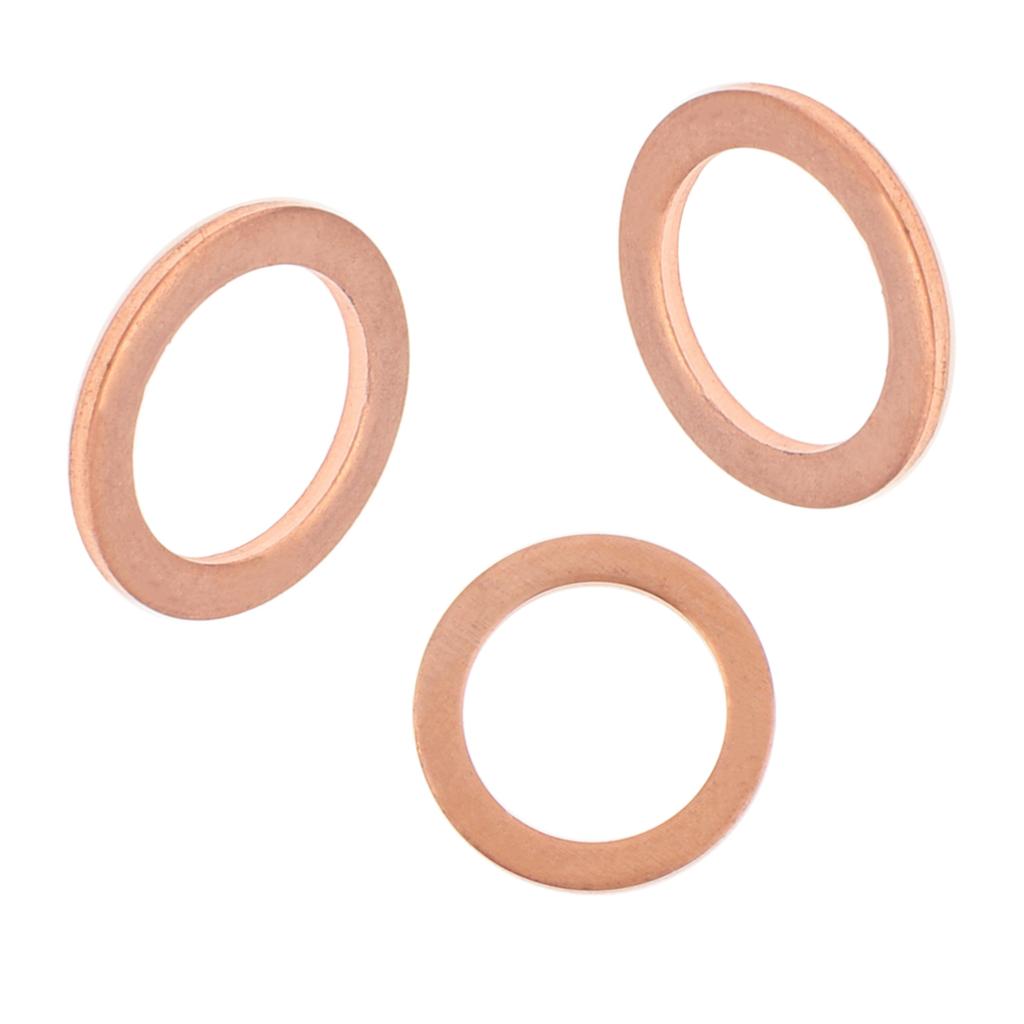 20 шт. M14x1.5 Медные уплотнительные шайбы для сливной пробки масла, уплотнительное кольцо для охлаждающей жидкости, набор прокладок